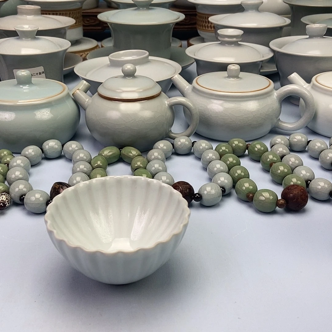 杯月白花口杯原矿原釉原产地