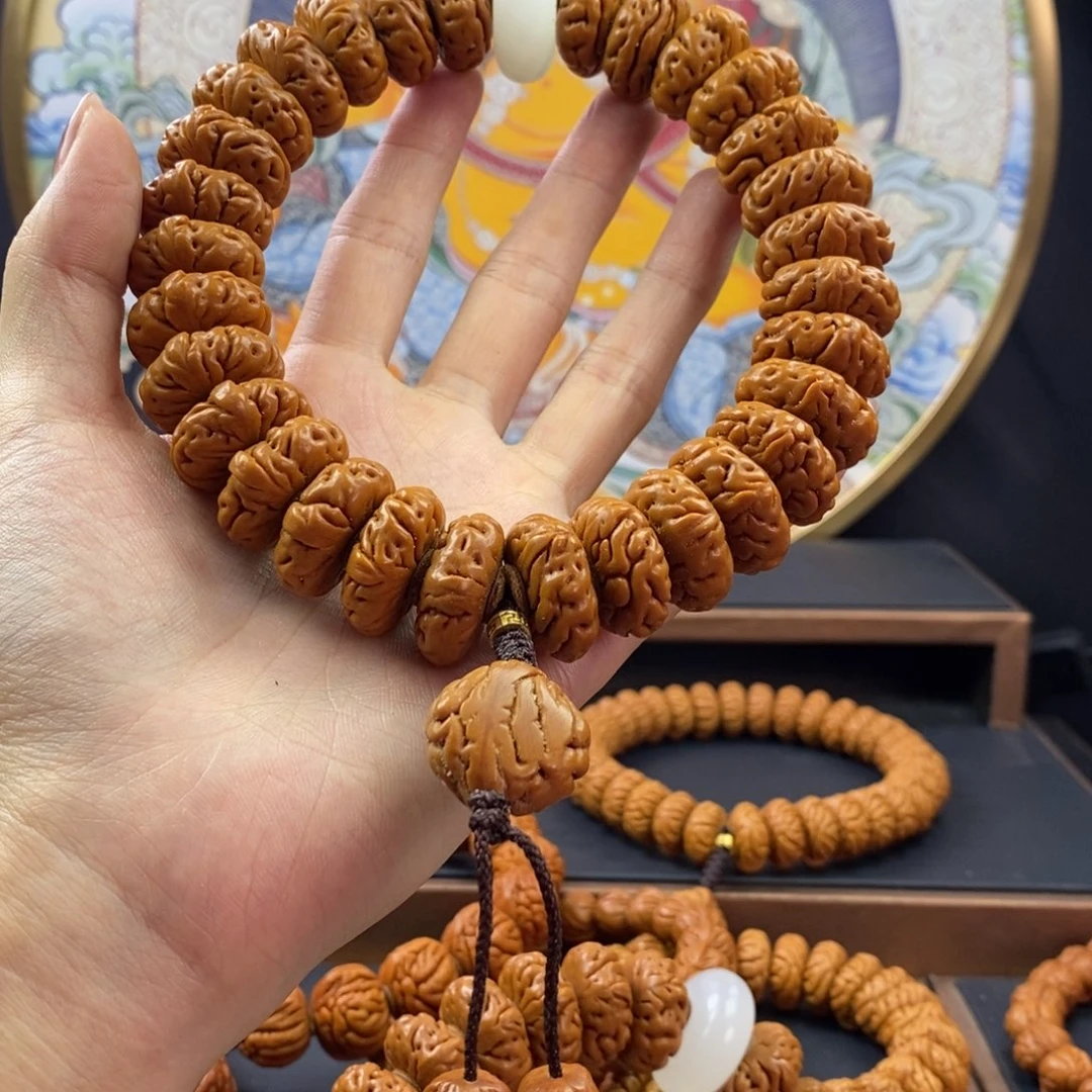桃核手串?****?龙纹桃核大肠