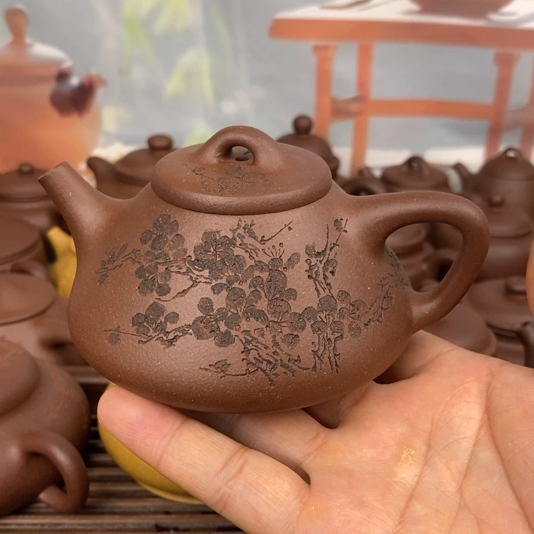 茶壶紫砂子冶石瓢羊角山深井紫泥200cc左右0添加