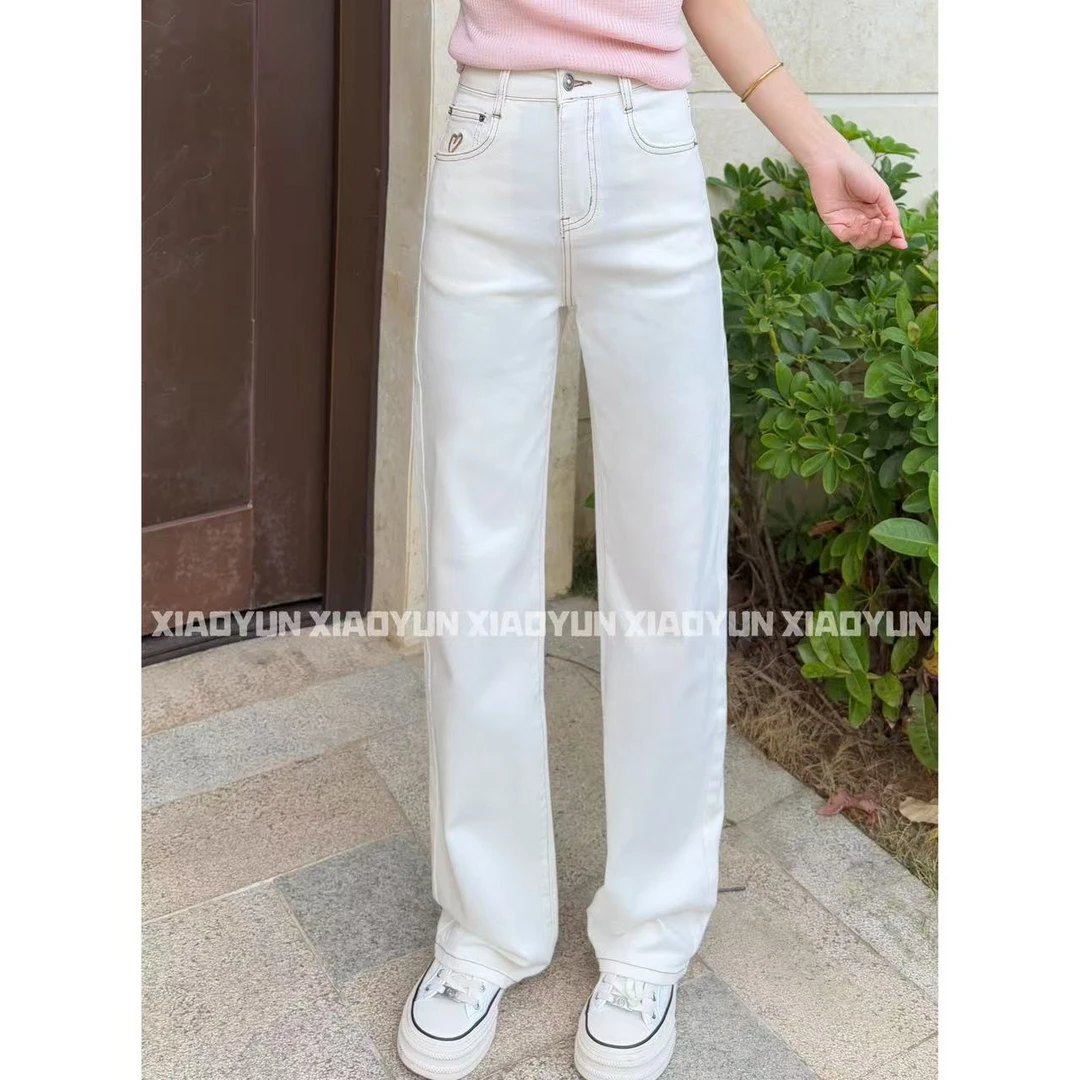 爱心刺绣牛仔裤 小允姐姐2025新款气质时尚高级爱心刺绣牛仔裤