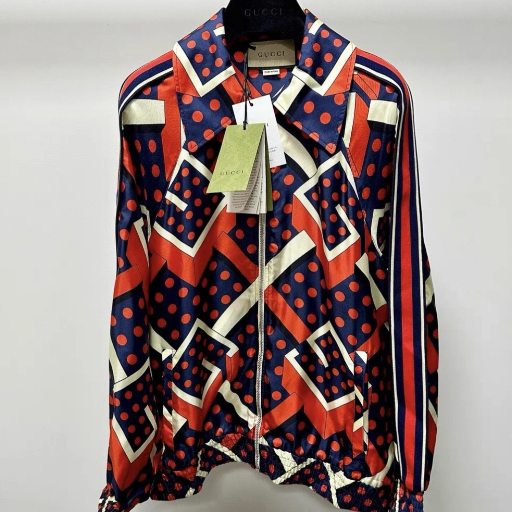 99新 GUCCI/古驰 迷宫印花图案夹克 满圆点长袖外套/S码/A03926