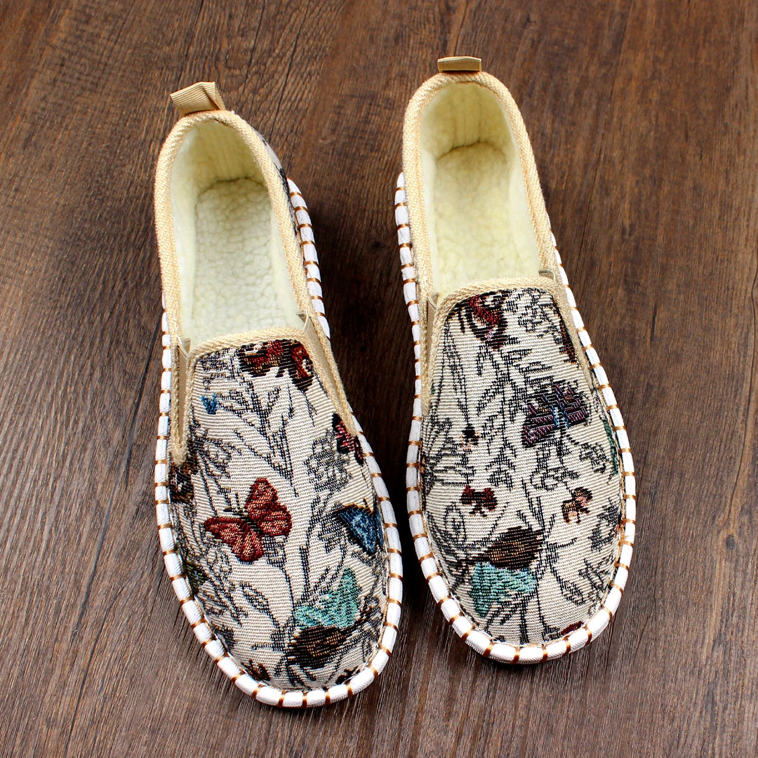 2025冬季新款老北京布鞋男加绒保暖手工软底加厚二棉民族风一脚蹬