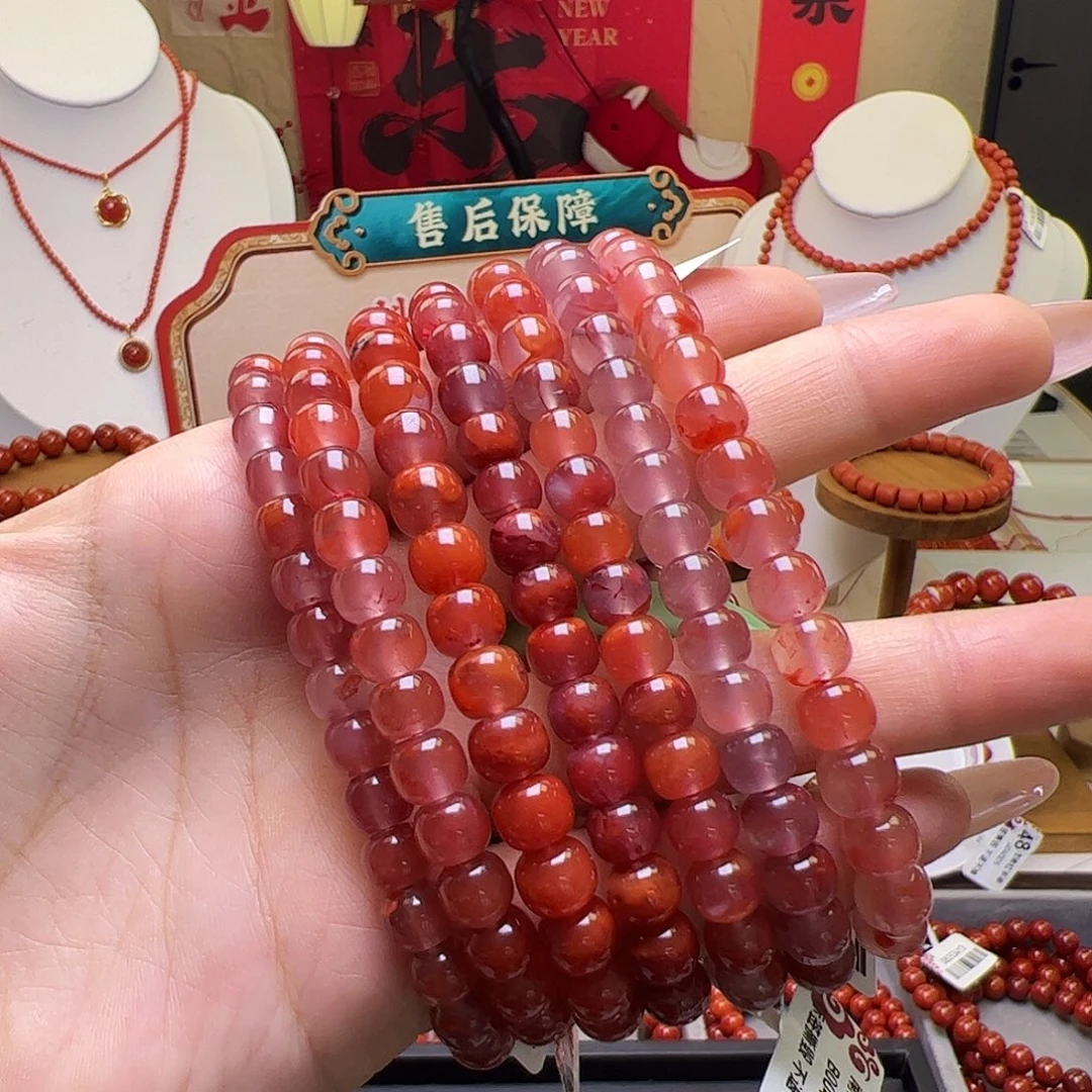 南红玛瑙未镶嵌7mm多样性发一