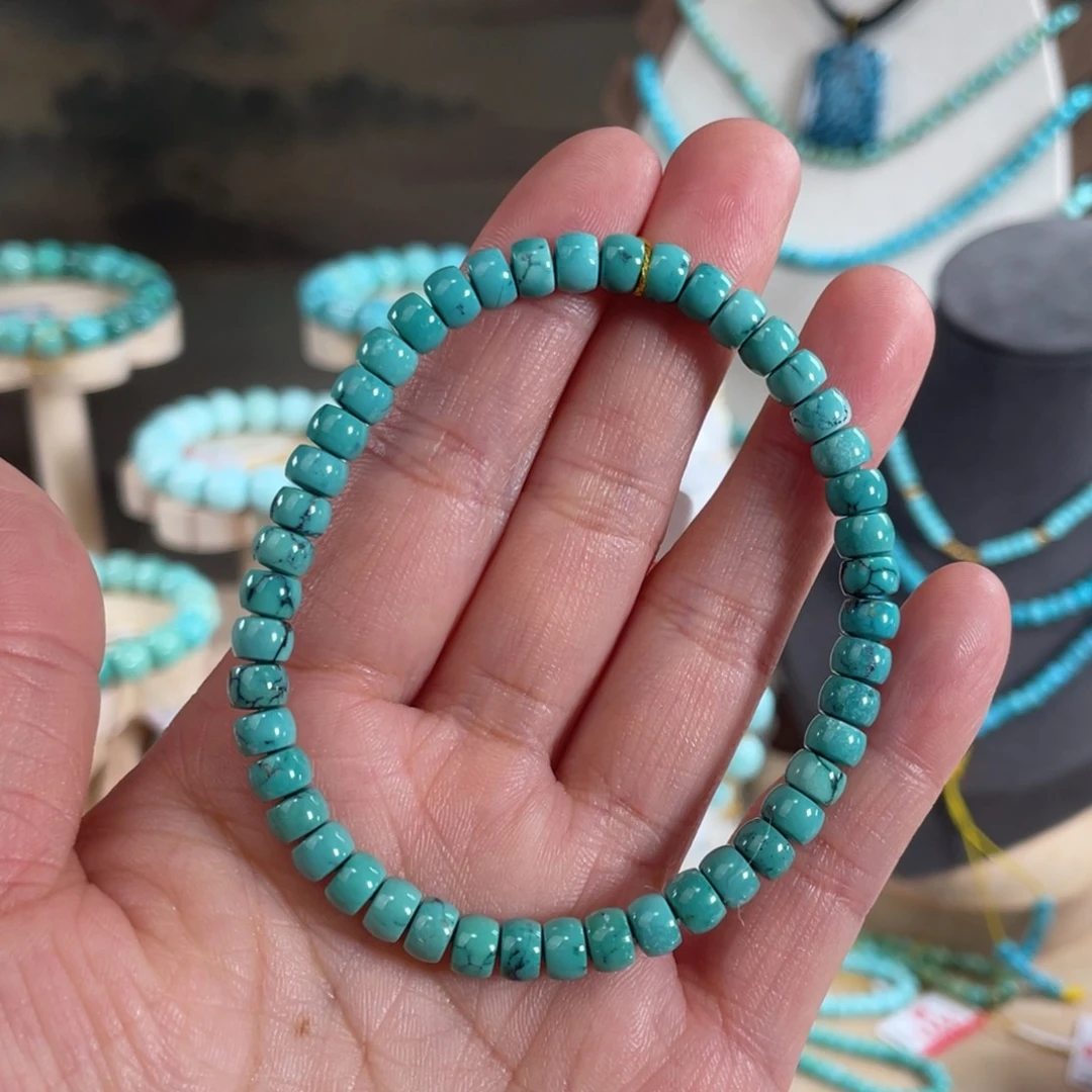 绿松石未镶嵌套链5+精品玉化直切手串