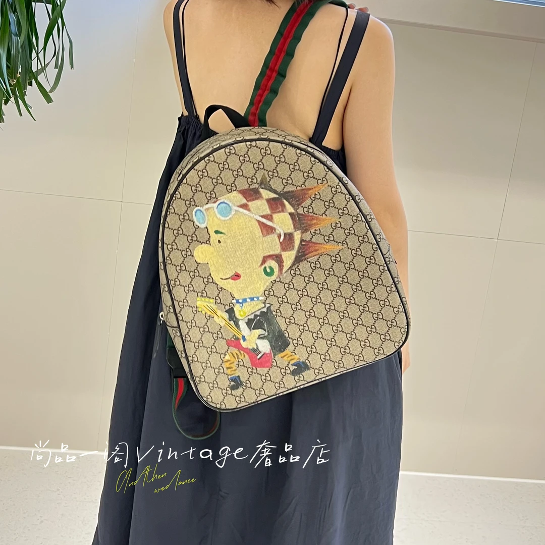 95新 GUCCI/古驰 尚品一阁/限量款印花双肩