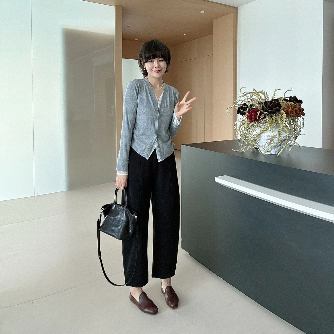 秋冬加绒立体裁剪设计感百搭九分裤休闲裤