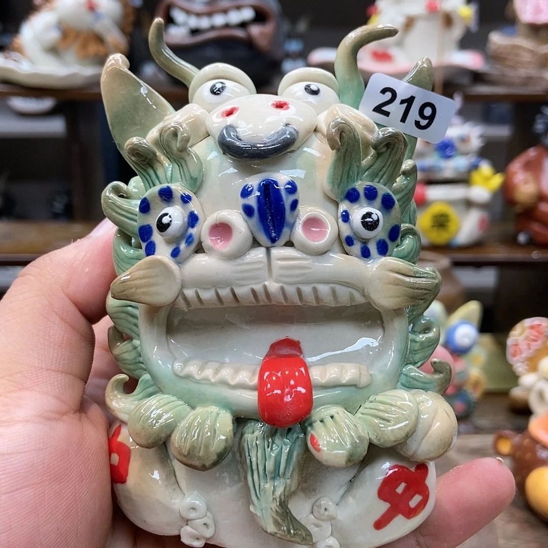 摆件直播间手工抽象陶瓷摆件219