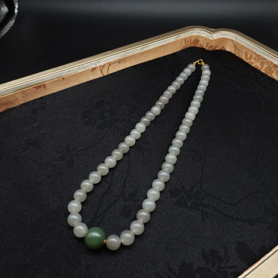 JUSTARRY【晚间场福利限量款】18k金天然和田玉烟紫色碧玉锁骨项链