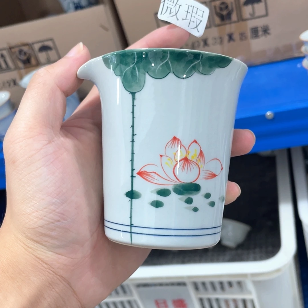 釉下手绘茶具微瑕
