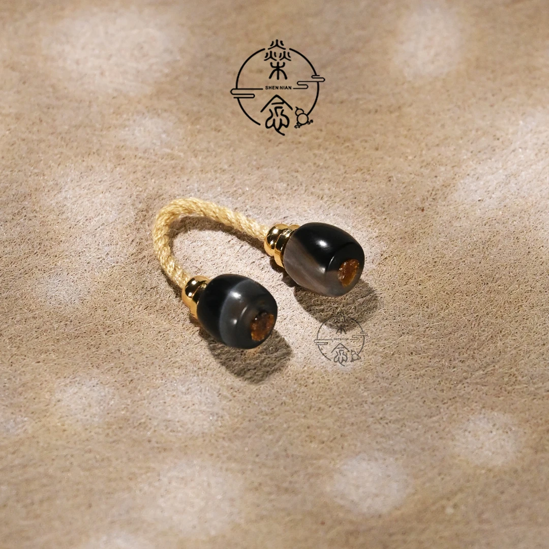 6MM黑白缠丝玛瑙直切弟子珠束尾文玩108手串手持DIY三通配饰配件