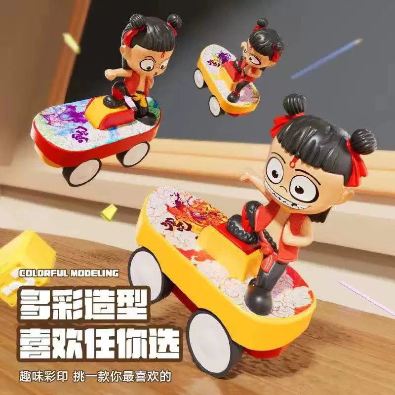 哪吒按压滑板车魔童降世闹海回力惯性炫酷特技男孩玩具