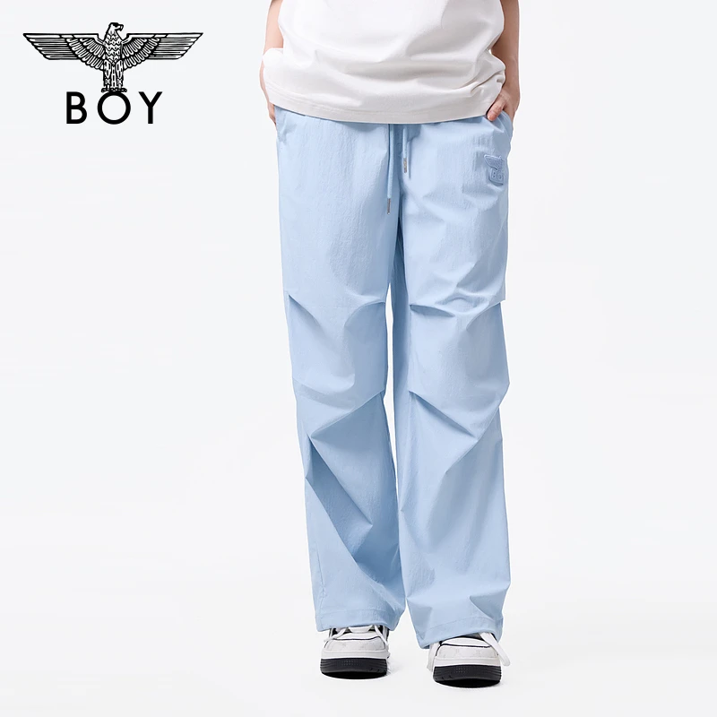 BOY LONDON新款秋季直筒裤情侣款天空蓝梭织休闲潮牌长裤N34016