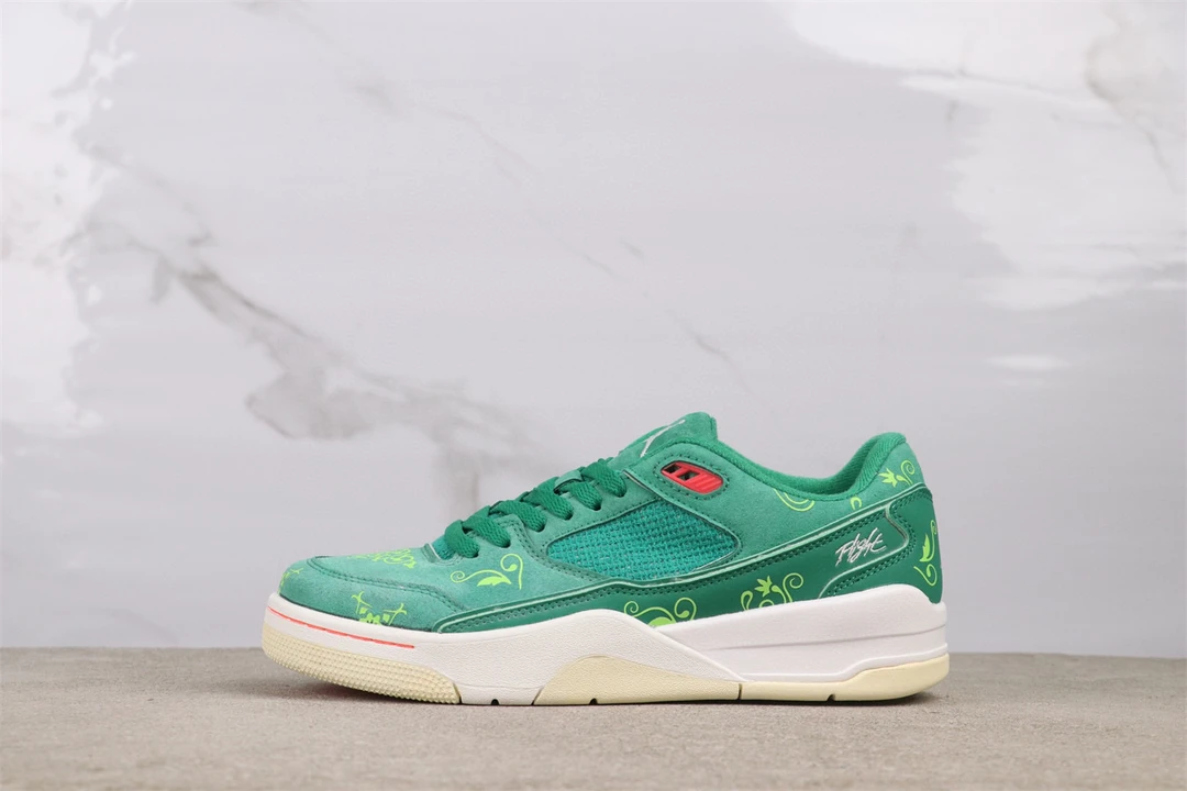 AJ4绿印花轻便休闲鞋男子男士情侣运动跑步鞋透气氮科技篮球鞋