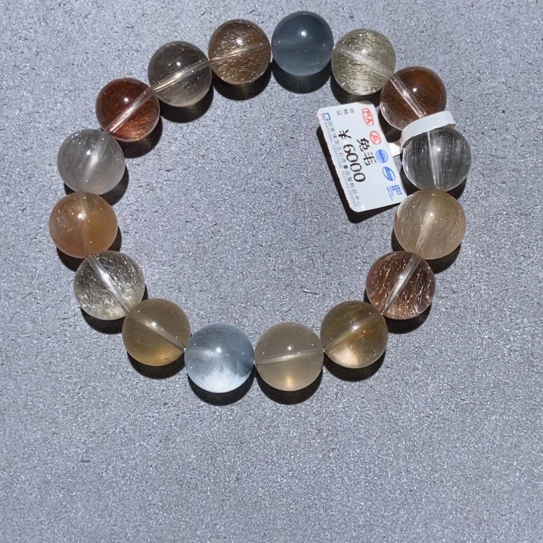 水晶手链未镶嵌彩兔毛14m