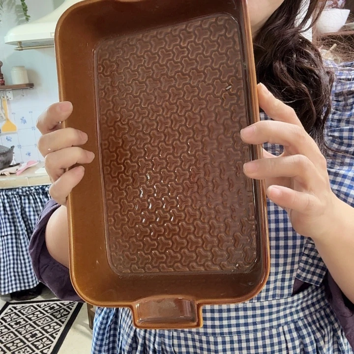 小***角外贸黄釉烤盘瑕疵款