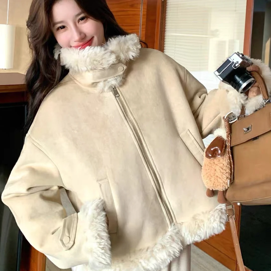 912 大毛领流行巨好看皮毛一体外套
