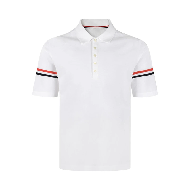 C珠地纯棉透气短袖POLO衫男美式休闲五粒扣翻领T保罗衫时尚经典