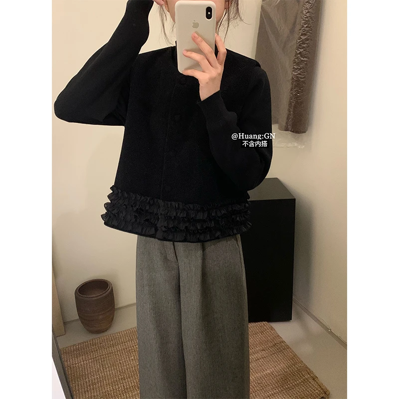 HUANG:GN韩系气质小香香单排扣无袖马甲上衣（不含内搭）