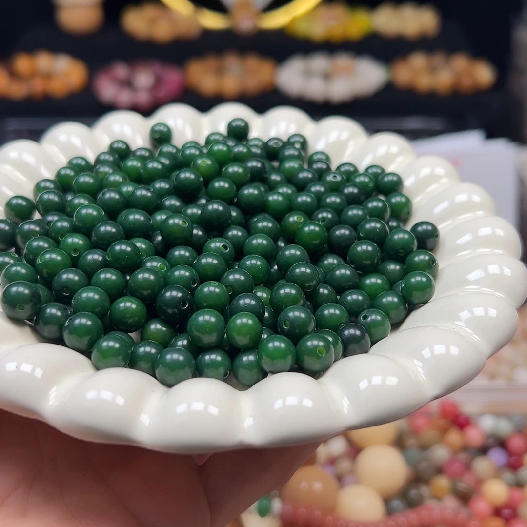 手串菩提根/象牙果卡8主母绿圆120颗