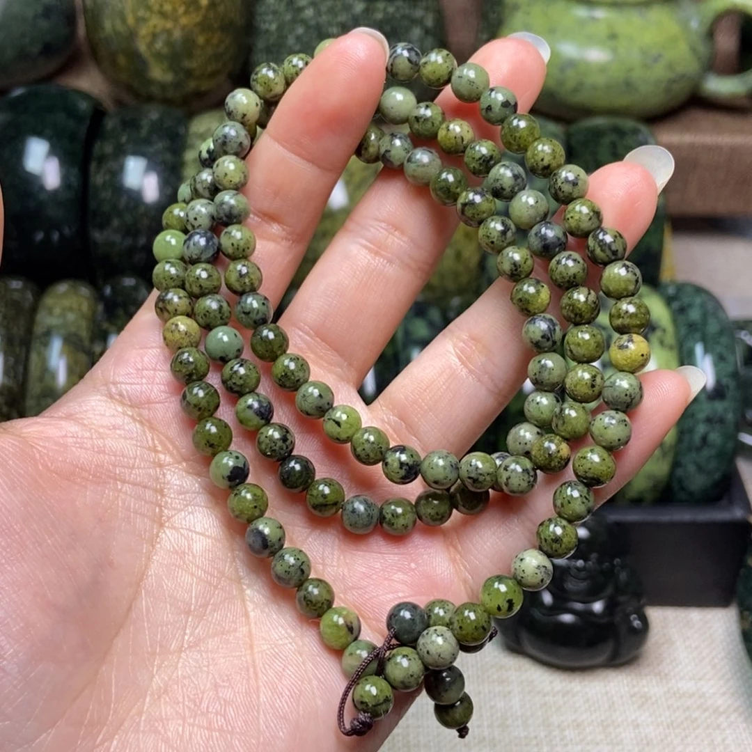 蛇纹石玉未镶嵌药王石项链卡6