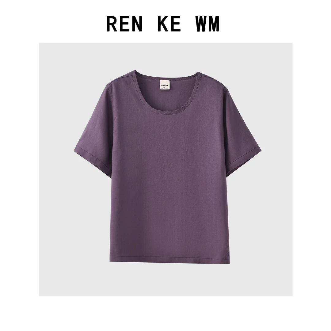 R/K自制高订时尚休闲女士亚麻精品体恤