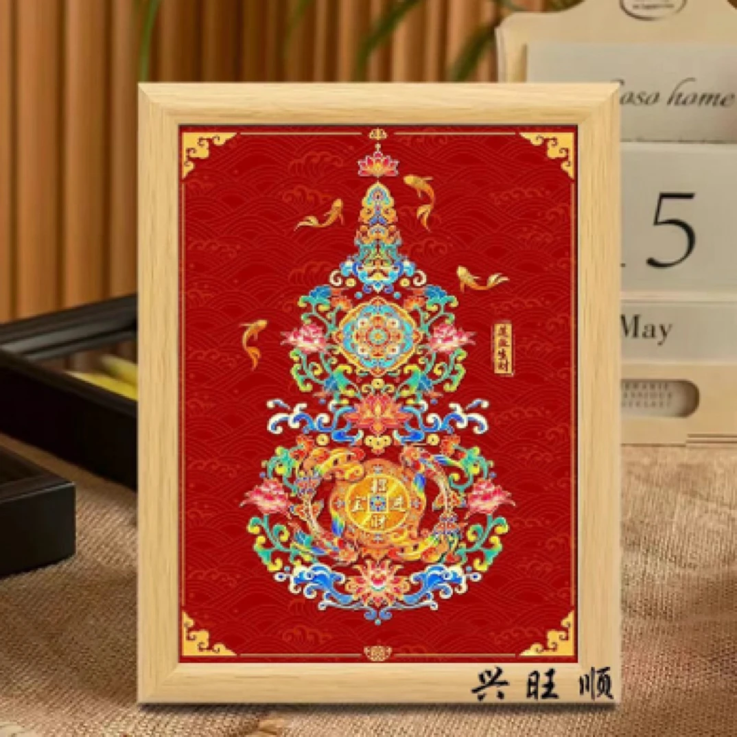 【新中式福禄葫芦相框画】好寓意红色系喜庆客厅卧室玄关装饰摆台