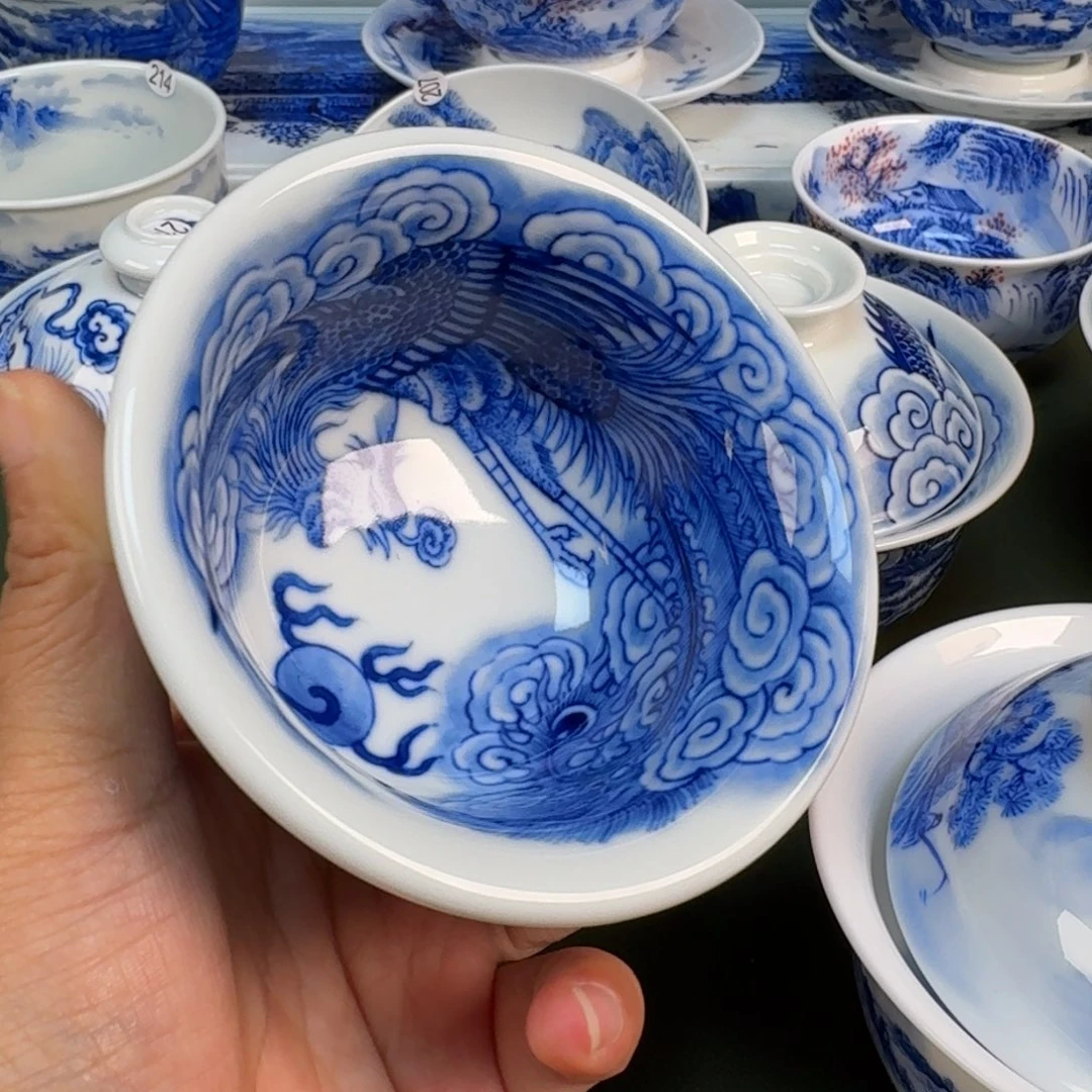 景德镇纯水绘茶具圆圆252
