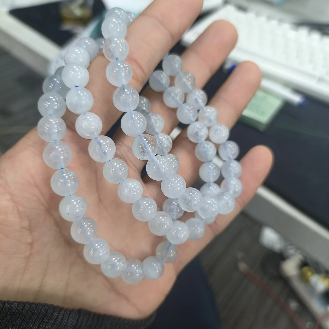 【小宝甄选】天然海蓝宝单圈手链 多样性发一件 约8mm ck3706