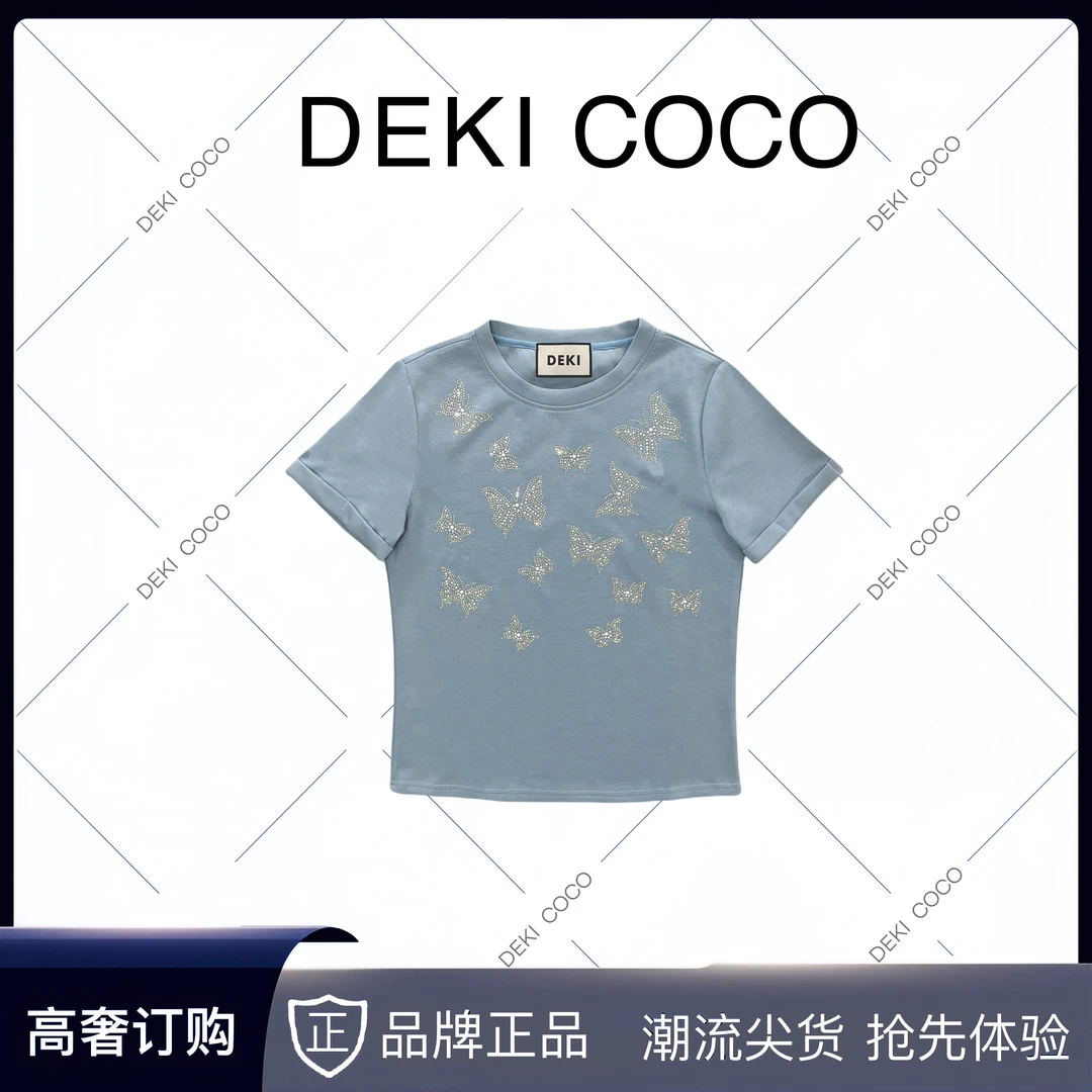 【释上SHISARIG】DEKI COCO春夏Y30连帽蝴蝶减龄休闲短袖T恤CD63