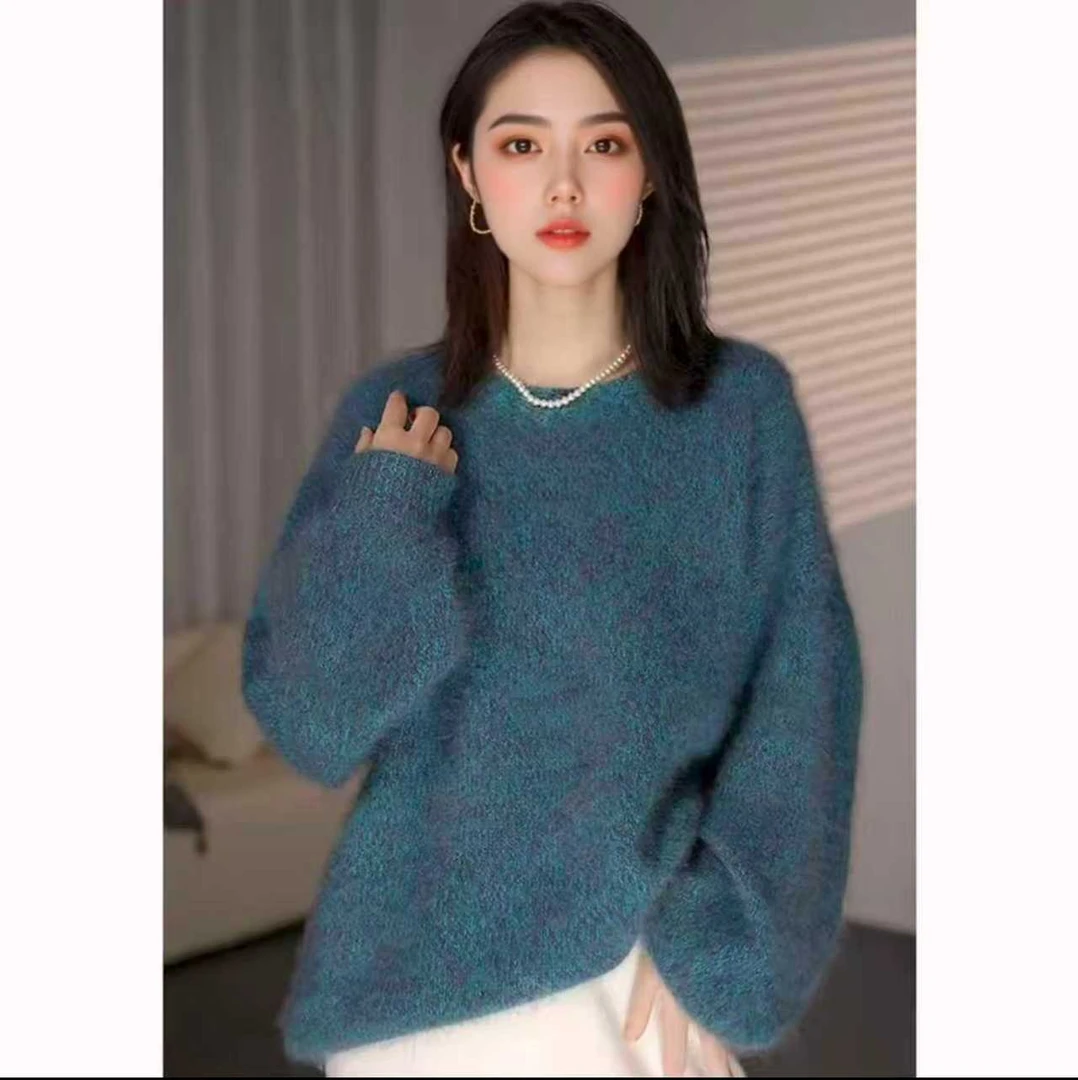 拉毛【澳洲Tasmanian纱线】轻奢百搭圆领100%拉毛羊毛衫