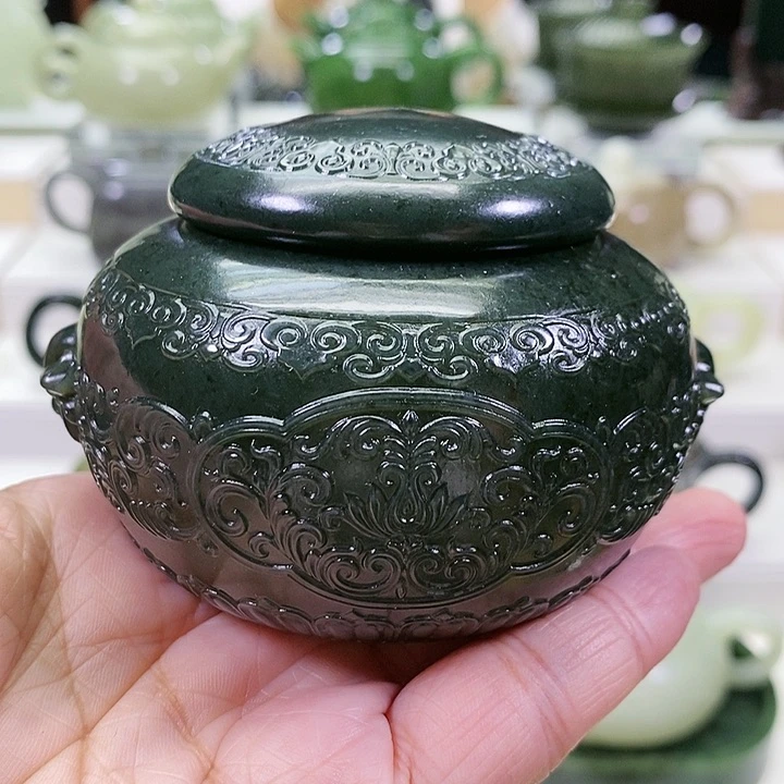 未镶嵌和田玉挂件茶叶罐