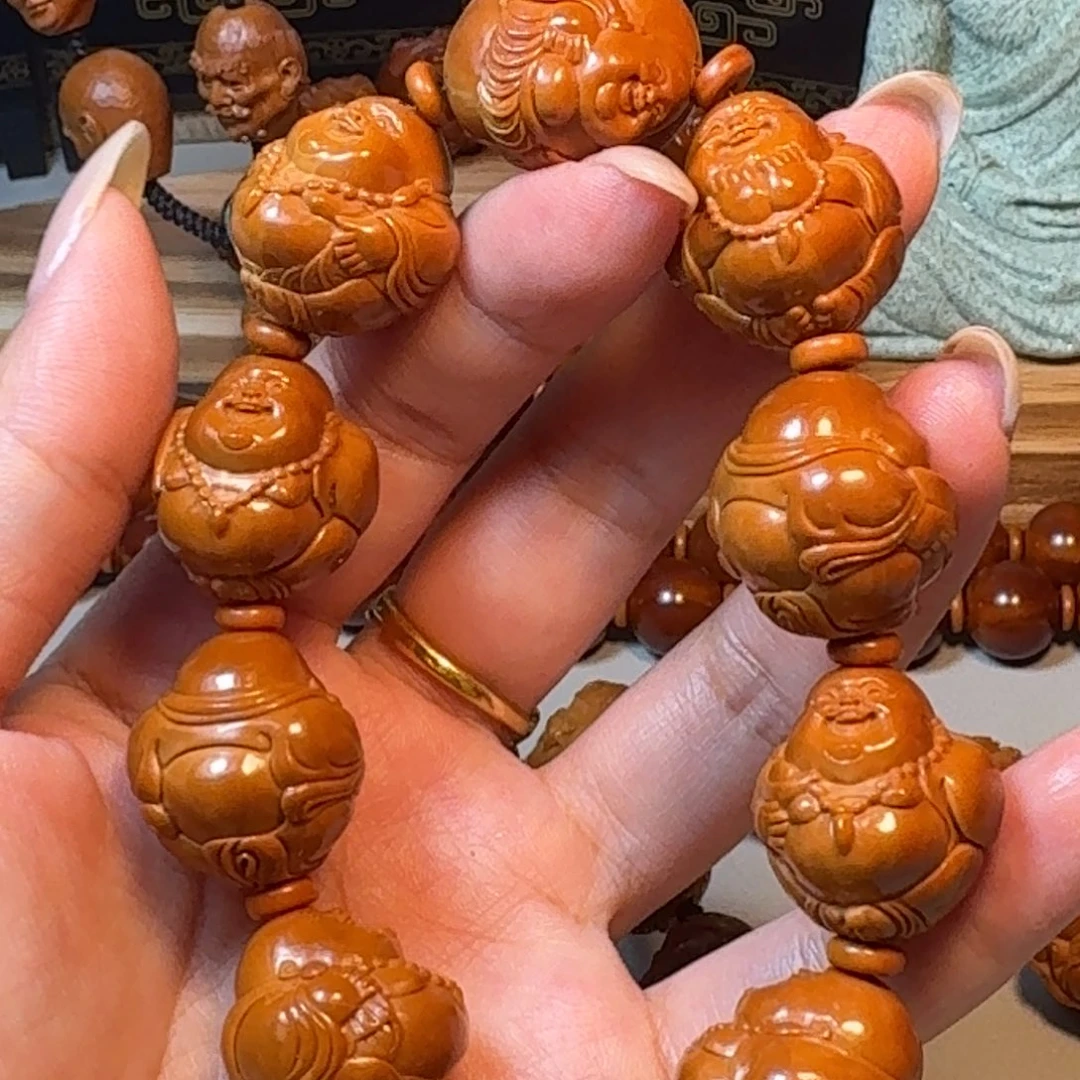微***7手串/手链橄榄核海派弥勒橄榄核雕刻