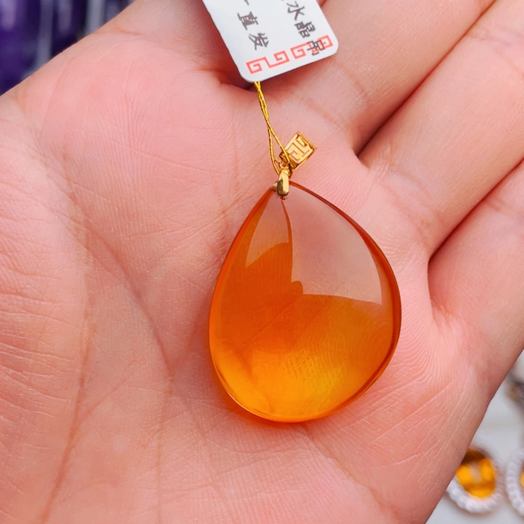 黄晶珠宝半成品18K金镶嵌财***来天然保真