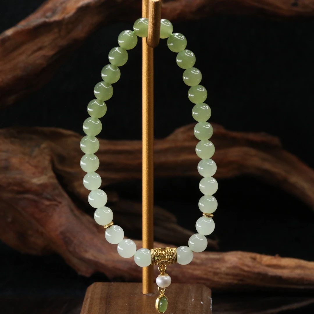 14和田玉s925晴水渐变手串/000143北京中保拍卖