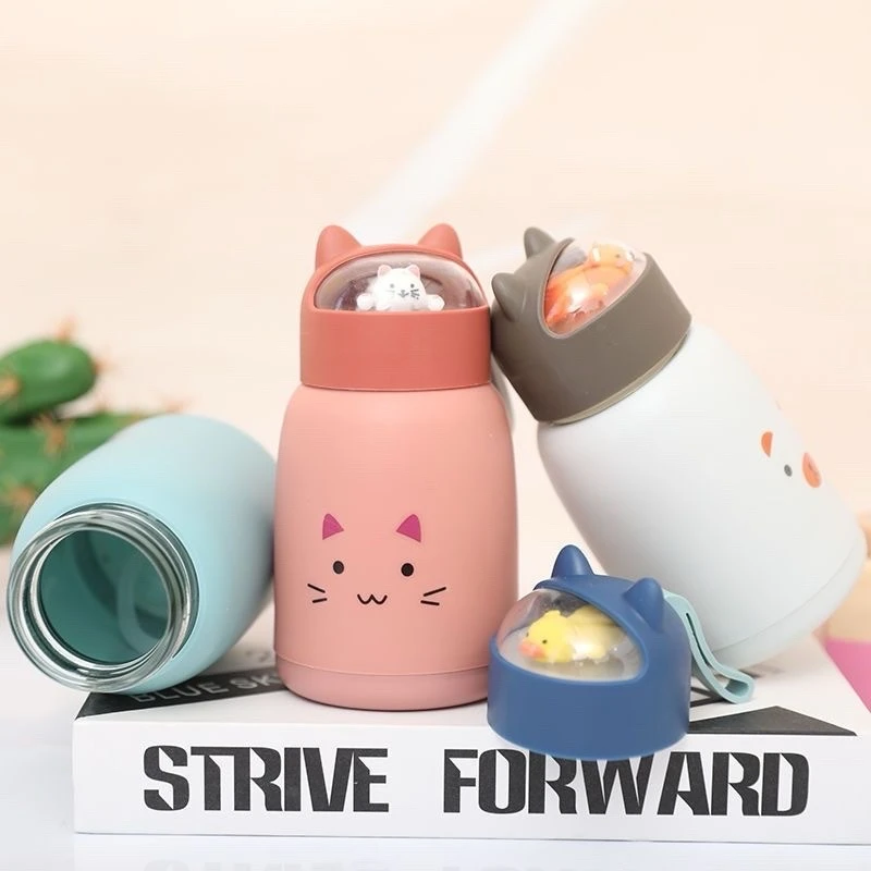 韩版新款萌宠玻璃水杯学生可爱便携随手杯创意设计