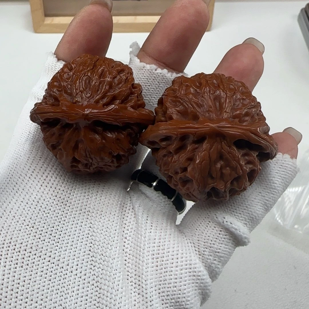 把件猴头核桃精尺配对核桃