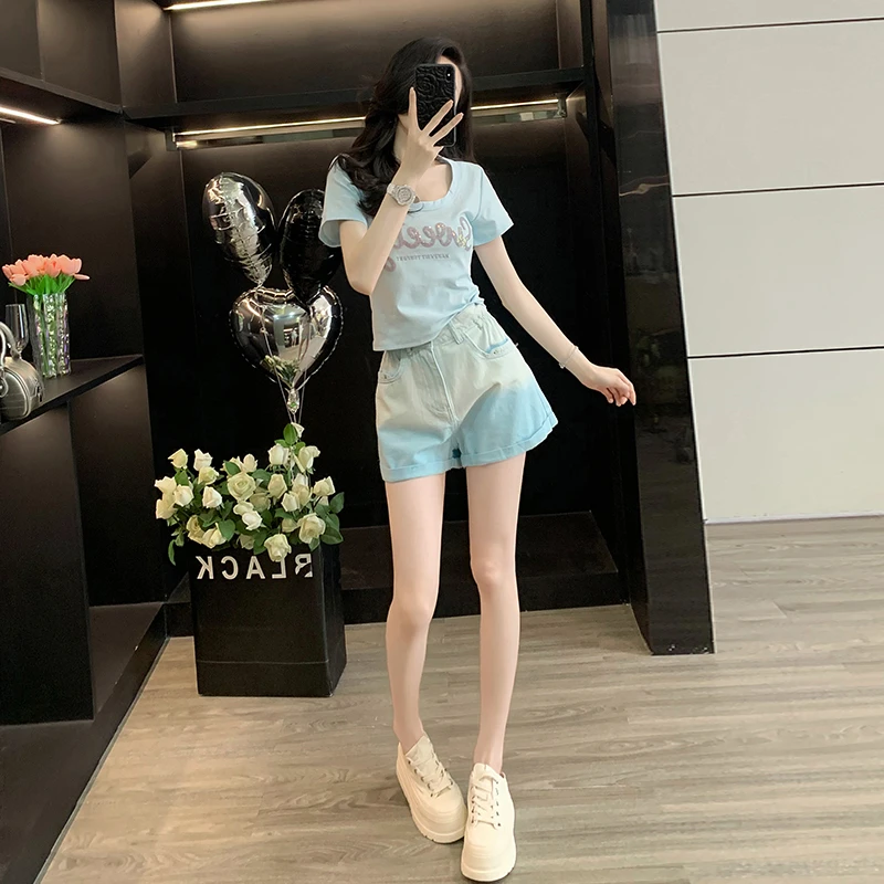 千金风轻熟风休闲风时尚套装女两件套小个子上衣女装高腰夏季网红