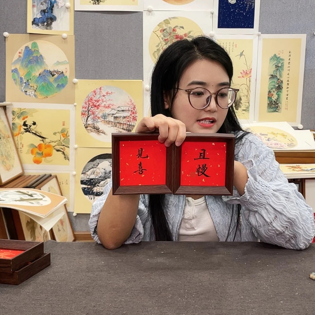 国画手绘带框尺寸：12*12