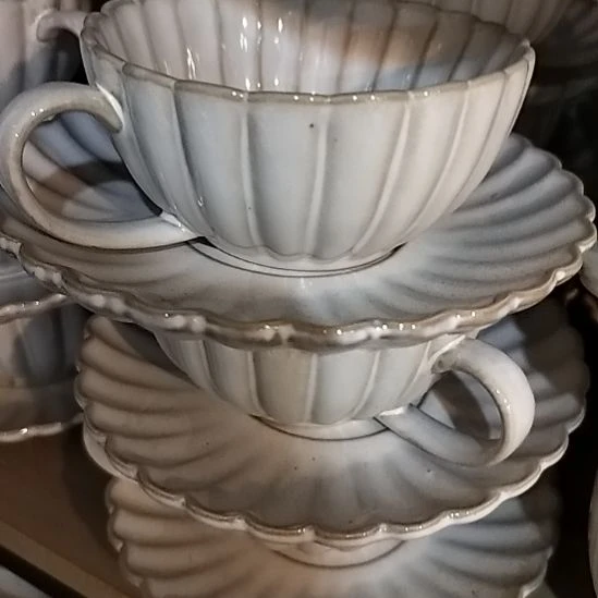 瓷片微瑕玫瑰咖啡杯两套一组