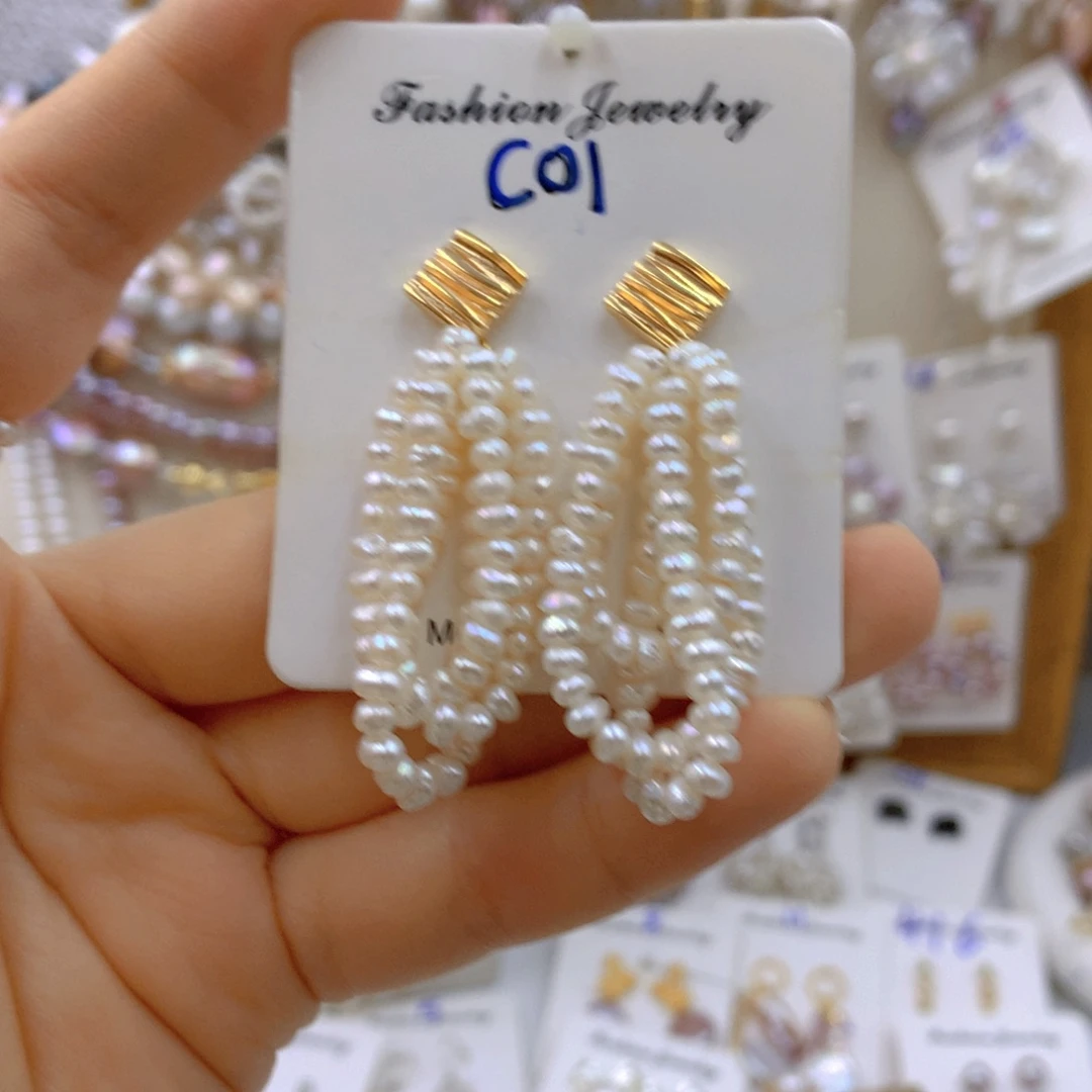 淡水珍珠耳饰银S925镶嵌