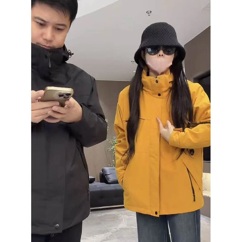 宿慕SUMU户外三合一男女同款加厚冲锋衣10-25冬季休闲外套女88889