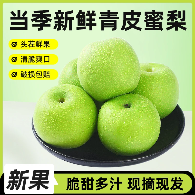 2025【头茬新果】砀山青皮蜜梨皇冠梨现摘现发脆甜多汁5斤cc