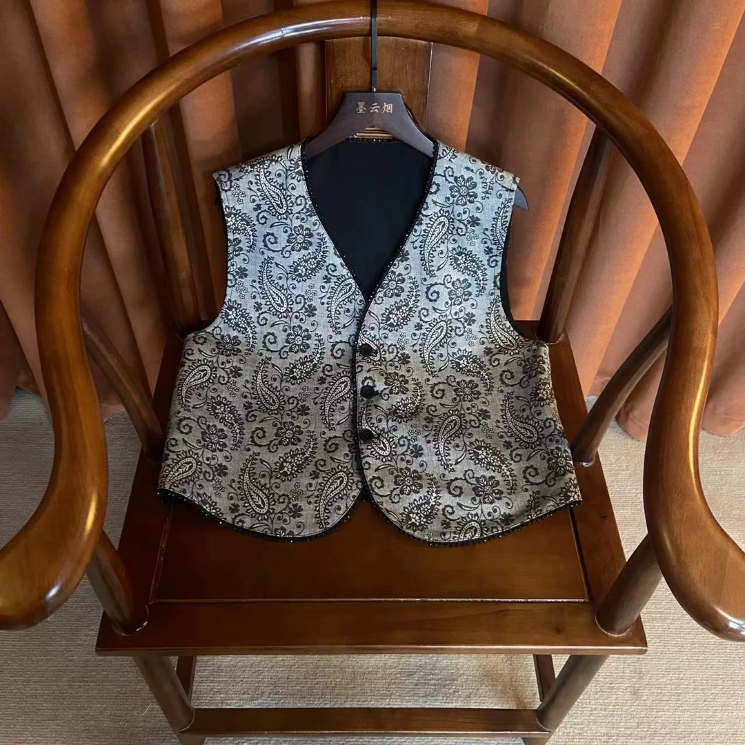 【清秋】新款国风两面穿马甲气质高档时尚民族风上衣新中式春季马夹