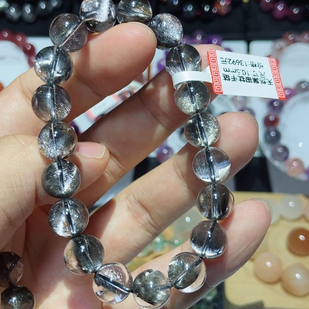 未镶嵌手链水晶黑银钛10.8