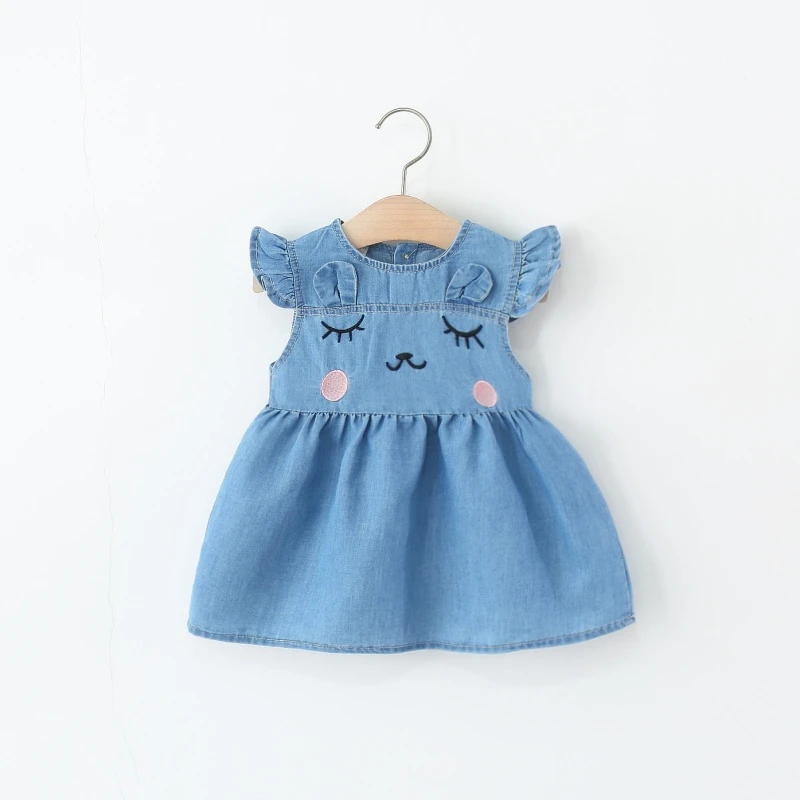女童夏季牛仔裙新款洋气女宝宝无袖裙儿童连衣裙背心裙婴儿公主裙