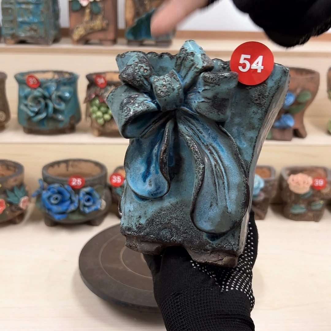 紫砂花盆54号微瑕内口9.5外高15