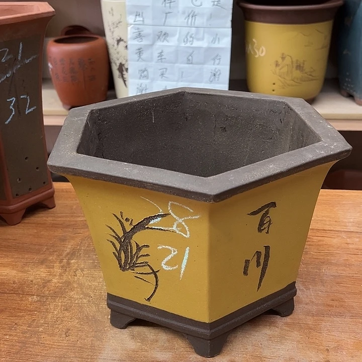 紫砂花盆，透气花盆