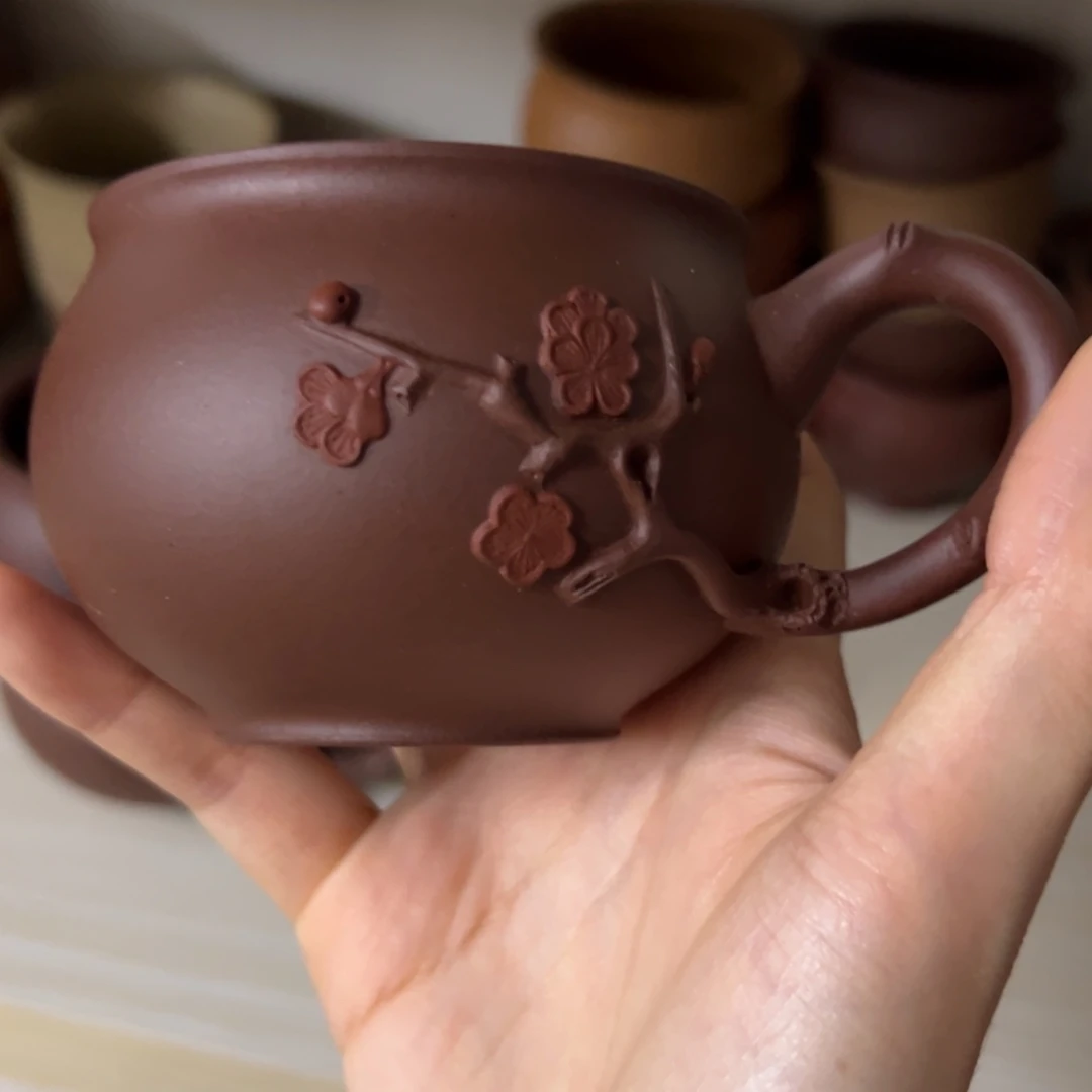 茶壶紫砂呼**光老紫泥梅花主人杯150