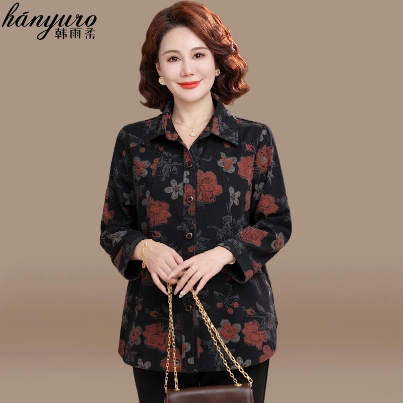 中年妈妈秋装外套中长款休闲风衣2025新款中老年人春秋衬衫上衣女