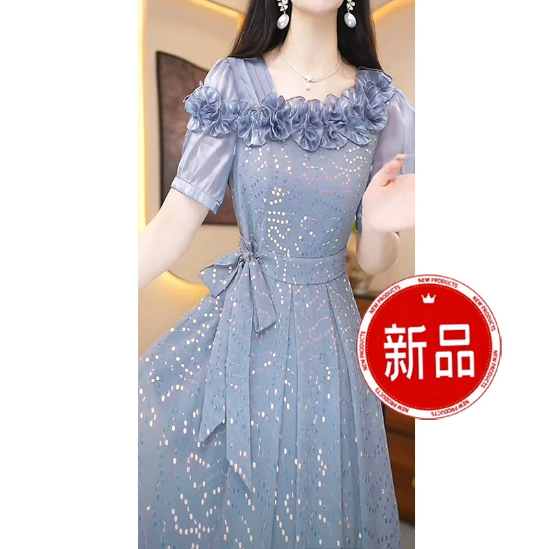 【海洋之星】修身时尚洋气气质显瘦复古收腰百搭优雅连衣裙